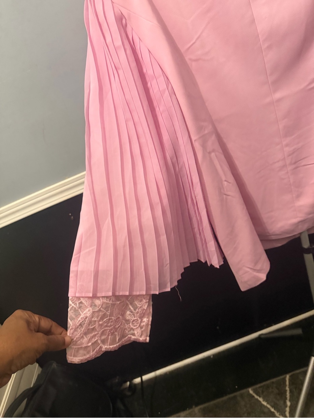 Donna Vinci Women Pink Pleated Flared Sleeves 2 pc Skirt Suit Set Sz 20 Church - Picture 4 of 14